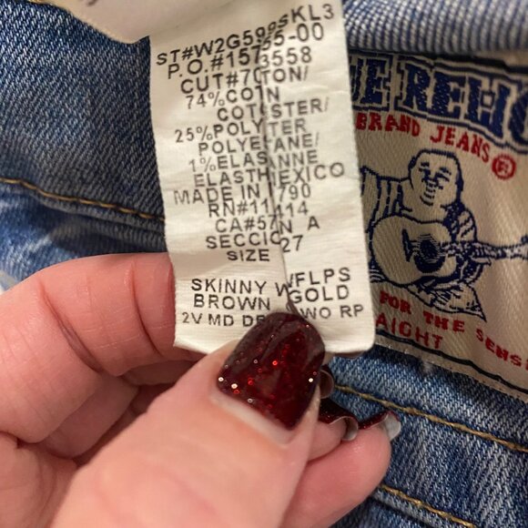 True Religion Straight Leg Jeans Low Rise Size 27 - Picture 11 of 14